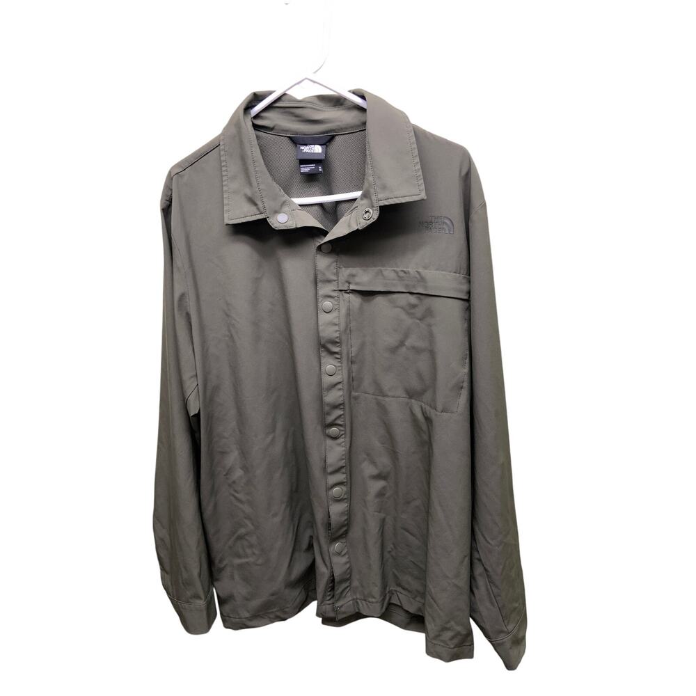 North Face Vented Fishing Army Green Button Front Shirt Size XL